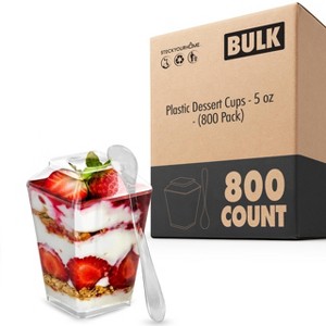 Stock Your Home 5 oz Clear Plastic Dessert Cups 800 Pack with Lids