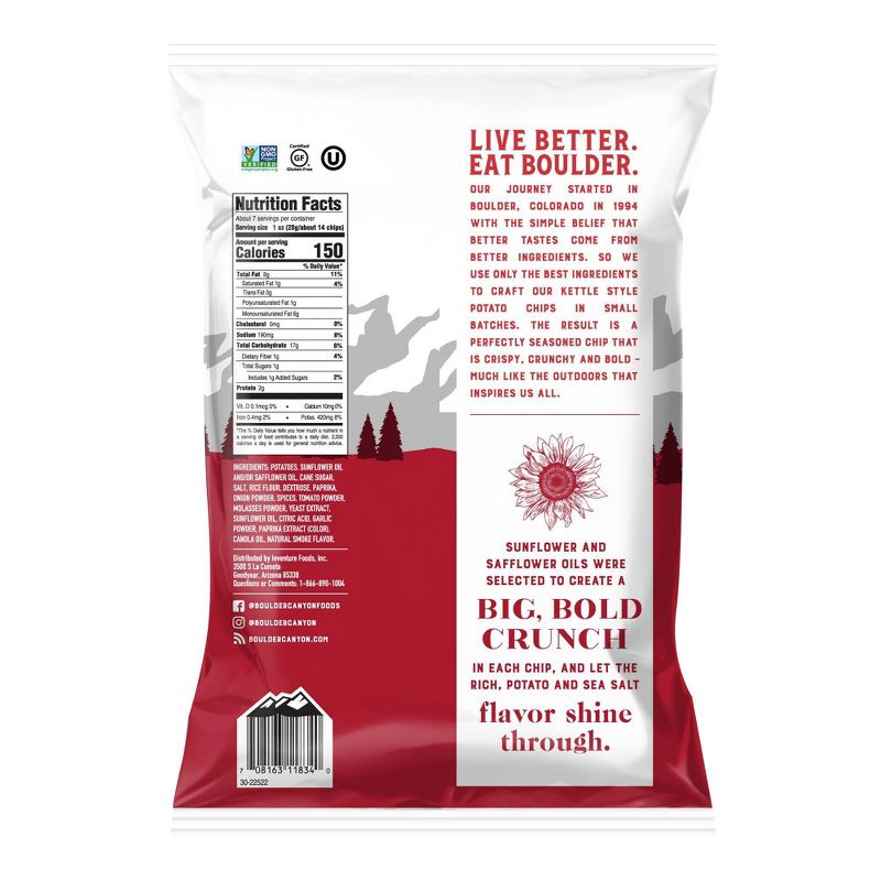 Boulder Canyon Hickory Barbeque Kettle Cooked Potato Chips - 6.5oz, 3 of 6