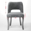 Set of 2 Modern Upholstered Dining Chairs with Curved Backrest and Wood Legs, Comfortable Farmhouse Kitchen Chairs-Panipeachy - 4 of 4