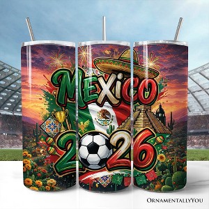 Mexico 2026 Soccer Cup Global Championship 20oz Tumbler With Lid
