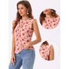 Allegra K Women's Ruffled Business Office 1950s Vintage Floral Sleeveless Top - 2 of 4