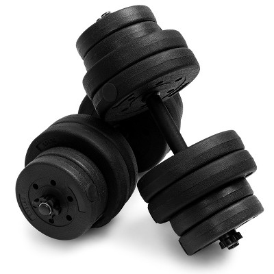 Costway 66 Lb Dumbbell Weight Set Fitness 16 Adjustable Plates Workout ...