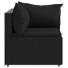 vidaXL Patio Corner Sofa with Cushions - Weather-Resistant - Black Poly Rattan - Modular Design - Comfortable - Sturdy Frame - 3 of 4
