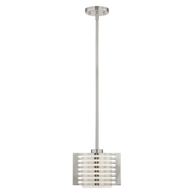 Livex Lighting Hilliard 1 - Light Pendant in  Brushed Nickel