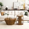 Coffee Table, 31.5 "Octagonal Black Walnut Rubber wood Set of Two Coffee Table, Living Room Bedroom(Set of Two Pieces) - 4 of 4