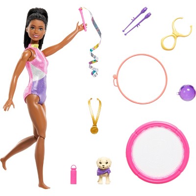 Barbie brooklyn Gymnast Doll Playset With Fashion Doll Puppy Trampoline And Accessories target Exclusive Target