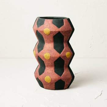 Large Geo Pattern Vase Red - Opalhouse™ designed with Jungalow™
