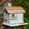 Home Bazaar 7" She Shed Wood Bird House Aqua - 2 of 3