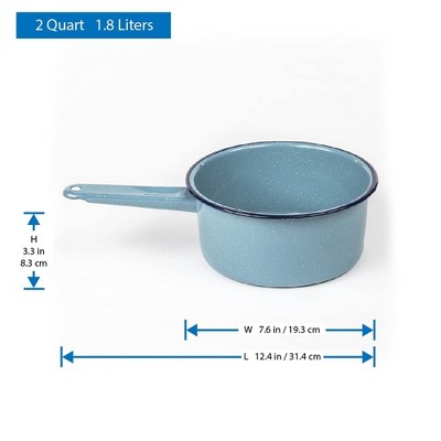 Blue Enamel Coated Steel 2-Quart Sauce Pan