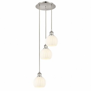 White Venetian - 3 Light Cord Hung Multi Pendant In Modern Style-12.25 Inches Tall and 12.5 Inches Wide - 1 of 1