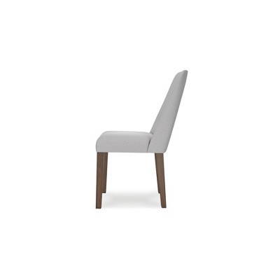 Gray and Brown Upholstered Wood Side Chair Set