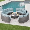 GDFStudio Harper Outdoor Wicker 8 Seater Sectional Sofa Set - 2 of 4