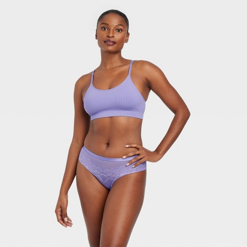 Women's Lace And Mesh Cheeky Underwear - Auden™ Lilac Purple M : Target
