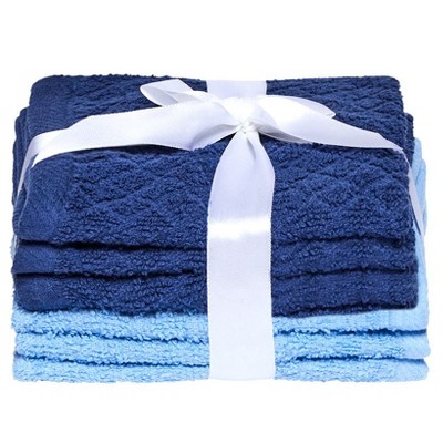 The Lakeside Collection Cotton Washcloth 6 Piece Set - Blue 6 Pieces