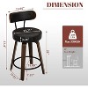 DYHOME 26" Swivel Counter Height Bar Stools with Wood Back and Faux Leather Seat, Set of 3 - 2 of 4