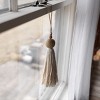 Beaded Cap Tassel White Cotton & Wood - Foreside Home & Garden - 2 of 4