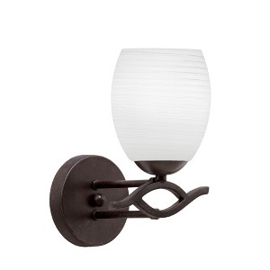 Toltec Lighting Revo 1 - Light Sconce in  Dark Granite with 5" White Linen  Shade - 1 of 1