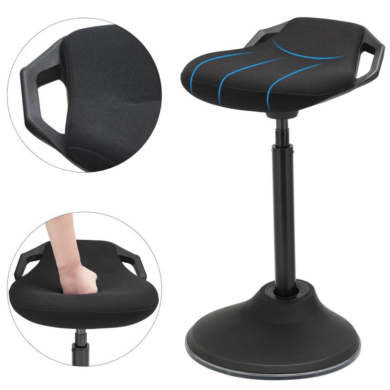 SONGMICS Standing Desk Chair, Adjustable Ergonomic Standing Stool,Swivel Sitting Balance Chair, Anti-Slip Bottom Pad, 4 of 8