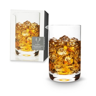 Viski Cocktail Mixing Glass, Crystal Pitcher,Clear
