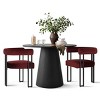 3-Piece Round Pedestal Dining Table Set, 35" Small Dining Table with 2 Upholstered Armchairs, Modern Kitchen & Breakfast Nook Set-Maison Boucle - 2 of 4