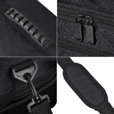 Black Double Compartment Insulated Lunch Bag with Adjustable Strap