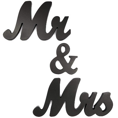  Bright Creations Mr and Mrs Sign for Wedding Table, Black 