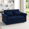 TiramisuBest Loveseats Sofa Bed with Pull-out Bed,Adjsutable Back-Blue - 2 of 4