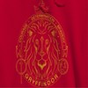 Harry Potter Men's Minimalist Mascot Gryffindor Outline Long Sleeve Graphic Cotton Sweatshirt Hoodie - Red XXL - 2 of 3