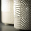 Sullivans 8" & 6" Diamond-Textured Footed Pots Set of 2, Cream - 2 of 4