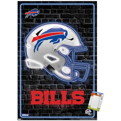 Trends International NFL Buffalo Bills - Neon Helmet 23 Unframed Wall  Poster Print White Mounts Bundle 22.375' x 34'