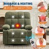Oversized Massage Recliner Chair with Heat, Manual Swivel Rocker with Lumbar Support, Side Pockets & Cup Holders for Big and Tall - 4 of 4