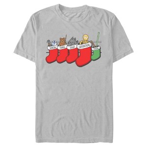 Mens Star Wars Christmas Stocking Cartoons T Shirt - 1 of 4