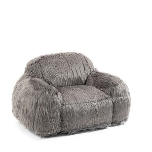 Bean Bag Chair Lazy Sofa, Faux Fur Foam Padded Accent Chair With Armrests, Stylish Bean Bag Chair Sofa for Bedroom, Living Room, Dining Room - 1 of 4