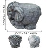 SEVOBAL 14" Garden Elephant Stool Home Decor Simulated Art Piece Garden Living Rooms Balconies Outdoor Courtyards Lawns Gift, Grey, 14.17"*11"*9.65" - 3 of 4