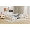 Streamdale Wood Full Size Upholstered Platform Bed with Guardrail and Pillow, Beige - 4 of 4