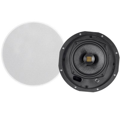 Monoprice Amber 2-Way Carbon Fiber Ceiling Speakers - 6.5 Inch With Magnetic Grille And Ribbon Tweeter (Pair)