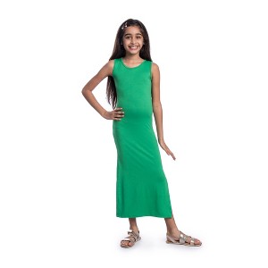 24seven Comfort Apparel Girls Side Slit Maxi Dress - 1 of 4