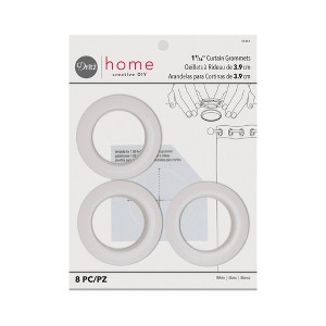 Dritz Set of 8 Home 1-9/16" Curtain Grommets White: Plastic Sewing Fasteners, Eyelets & Grommets, Grommet Kit - 1 of 4