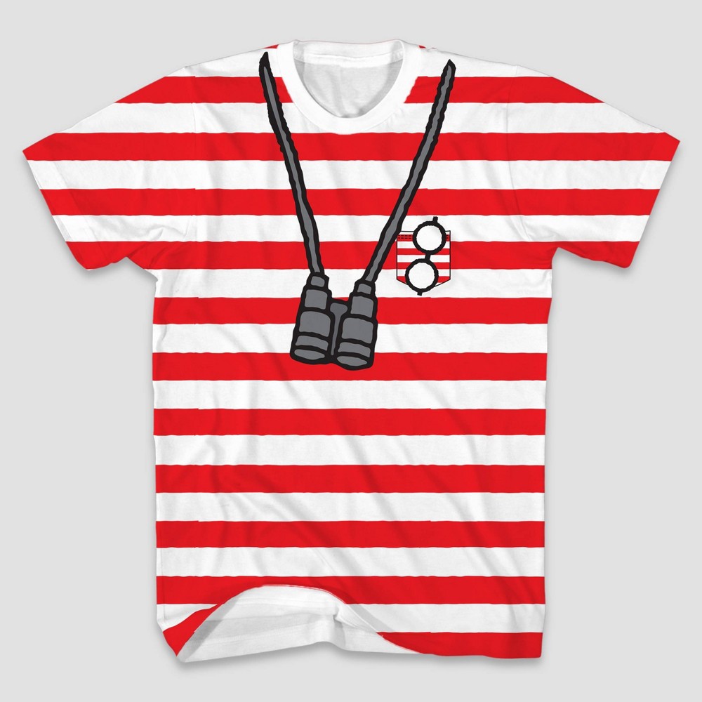 Men's Where's Waldo? Short Sleeve Graphic T-Shirt - White/Red S