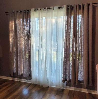 54x84 Light Filtering Textured Weave Window Curtain Panel Off White -  Threshold™ : Target