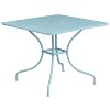 Flash Furniture Oia Commercial Grade 35.5" Square Indoor-Outdoor Steel Patio Table Set with 2 Round Back Chairs - 3 of 4