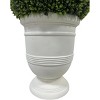Gulches 24 Inch Ball Topiary Artificial Faux Plant Low Maintenance Indoor Outdoor Decoration with White Pot Home Office Garden Courtyard White - 3 of 4