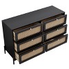Sapphtopaz 6 Drawers Dresser for Bedroom Modern Storage Cabinet Rattan Drawers Chest of Drawers for Bedroom, Living Room - 3 of 4