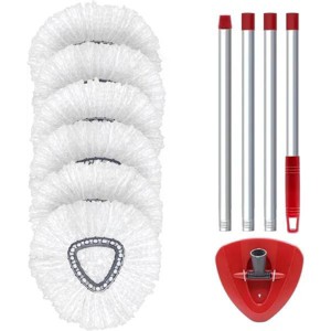 6 Pack O Cedar Spin Mop Replacement Mop HeSpin Mopd, Spin Mop Replacement Microfiber Mop Head, 360 Degree Easy Wringing Dust Mop Head - 1 of 4