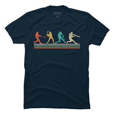 Men's Design By Humans Vintage Distressed Baseball Swing By LuckyCharm99 T-Shirt