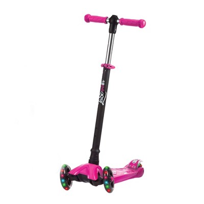 LaScoota Toddler Girl and Boy Kids Adjustable Kick Scooter with Light Up Wheels and Removable Seat (Pink)