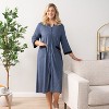 PAVILIA Women Zipper Robe, Loungewear Dress Lightweight Sleepwear Housecoat Nightgown Long Bathrobe, Jersey Robe with Pocket - 2 of 4