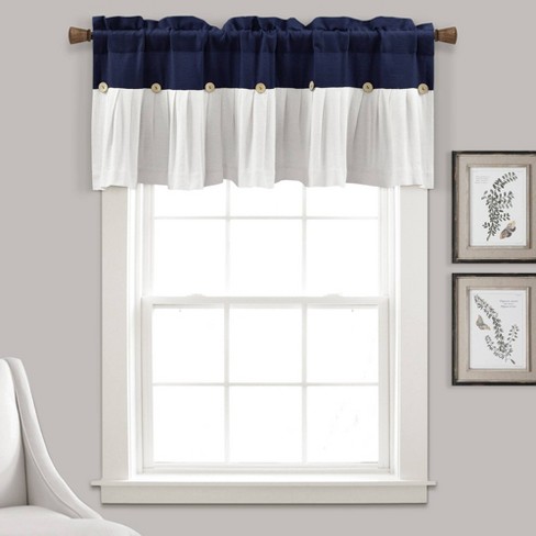 18x52 Weeping Flower Valance Navy/blue - Lush Décor : Target