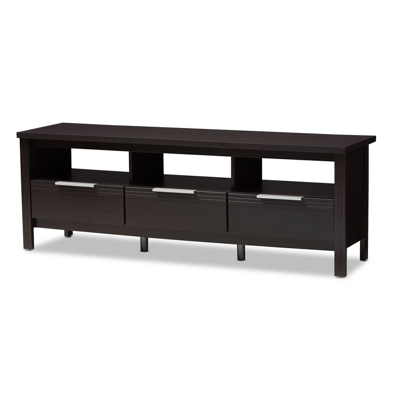 Elaine Modern and Contemporary Finished TV Stand for TVs up to 60&#34; Dark Brown - Baxton Studio, 1 of 11