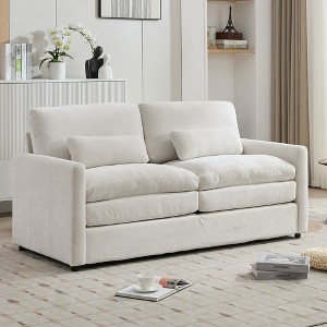 Cloud Sofa Set, Oversized Upholstered Couch with Double Cushions, Comfy Sectional Sofa Group for Living Room-- Frevyn - 1 of 4